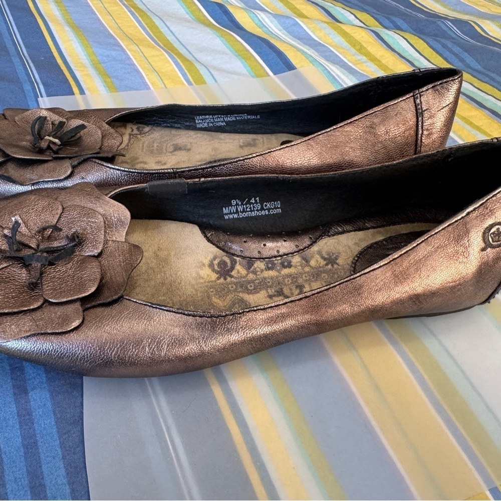 Born Metallic Brown Floral Flats - Picture 10 of 10